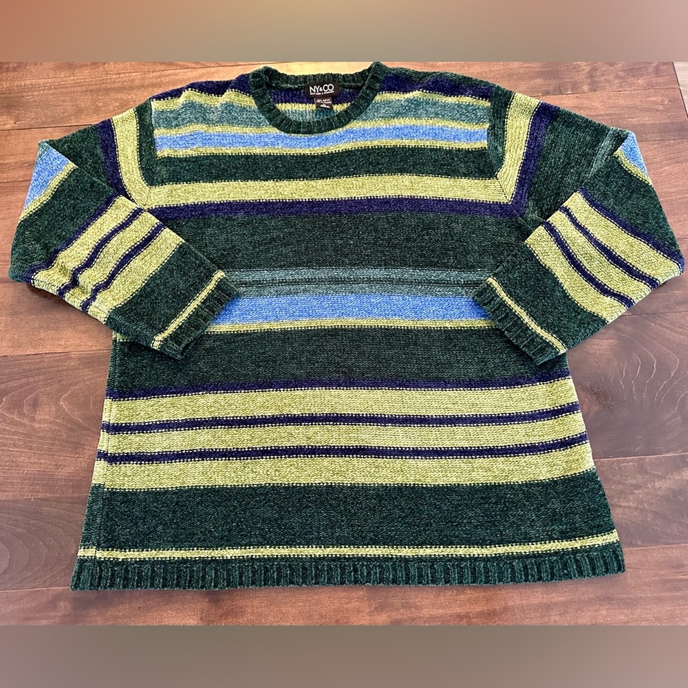 🌟 Women’s New York & Co Striped Chenille Sweater